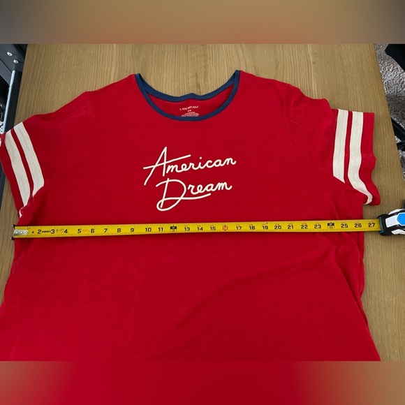 LANE Bryant| Red Scoop neck tee “American Dream” logo•••Plus Size Graphic NWT 4X - Picture 8 of 9